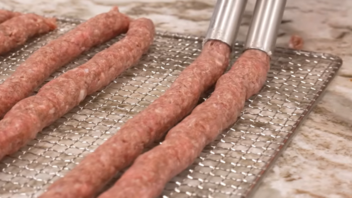 extruding skinless snack sticks