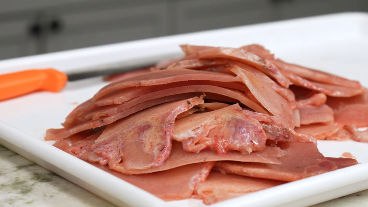 sliced raw turkey for jerky